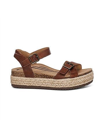 Aetrex Women's Paula Platform Sandal in Walnut (view 1)