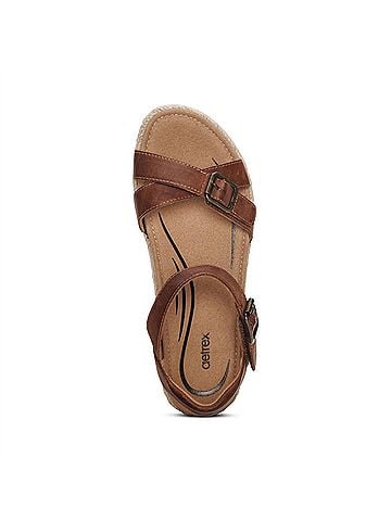 Aetrex Women's Paula Platform Sandal in Walnut (view 2)