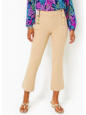 Lilly Pulitzer 37 Parrish Bi-Stretch Crop Flare Pant in Evening Sand (view 2)