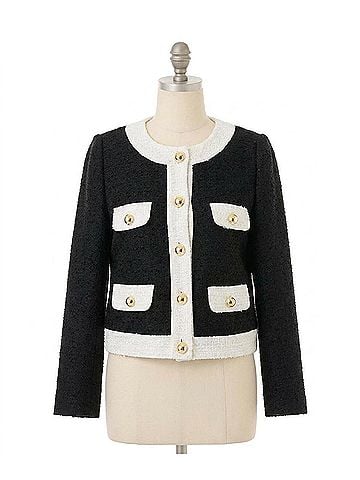 Lilly Pulitzer Clydie Boucle Jacket in Noir Chic Chick (view 1)