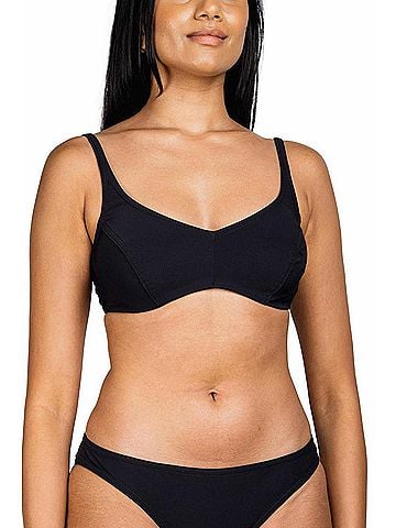Karla Colletto Basics Underwire Bra With Adjustable Straps in Black (view 2)