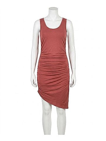 White Birch Ruched Mini Dress in Rust (view 1)
