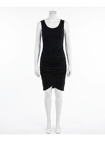 White Birch Ruched Mini Dress in Black (view 1)