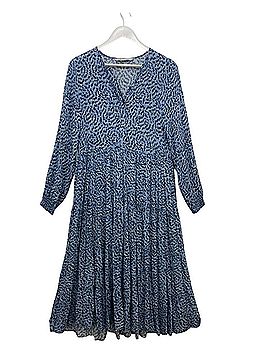 blue animal print dress zara Zara Leopard Print Mock Neck Mini Dress (Curvy)