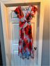 Hutch 100% Polyester Floral Blue Red Cocktail Dress Size 0 (petite) - photo 4