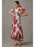Hutch 100% Polyester Floral Blue Red Cocktail Dress Size 0 (petite) - photo 9