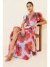 Hutch 100% Polyester Floral Blue Red Cocktail Dress Size 0 (petite) - photo 7