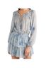 LoveShackFancy 90% Silk 10% Lurex 100% Polyester Floral Blue Purple Cocktail Dress Size M - photo 1