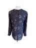 A.L.C. 100% Silk Floral Black Long Sleeve Silk Top Size 4 - photo 2