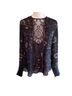 A.L.C. 100% Silk Floral Black Long Sleeve Silk Top Size 4 - photo 1