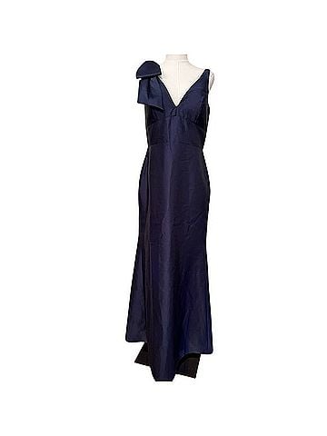 Alfred Sung Satin Trumpet Evening Gown Cocktail Dress (view 1)