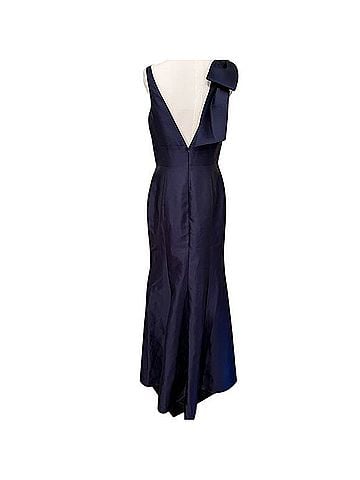 Alfred Sung Satin Trumpet Evening Gown Cocktail Dress (view 2)