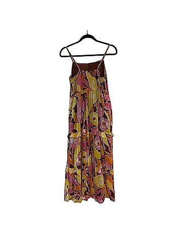 Banjanan Hazel Organic Cotton Midi Euphoric Bloom Paprika Casual Dress (view 2)