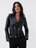 ALLSAINTS 100% Sheepskin 100% Polyester 100% Polyester Solid Black Leather Jacket Size 0 - photo 4