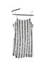 Topshop 100% Polyester Stripes Silver White Cocktail Dress Size 8 - photo 2