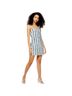 Topshop 100% Polyester Stripes Silver White Cocktail Dress Size 8 - photo 1