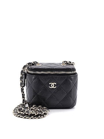 Chanel Classic Vanity Case with Chain Quilted Caviar Mini (view 1)