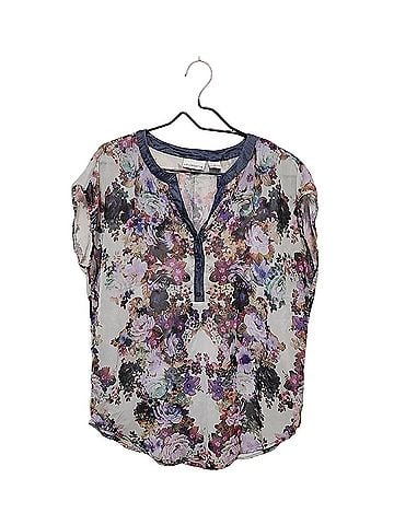 Liz Claiborne Sheer Tunic Blouse Short Sleeve Blouse (view 1)