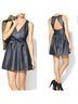 Parker Solid Blue Silver Cocktail Dress Size M - photo 6