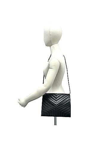 Yves Saint Laurent YVES SAINT LAURENT Vintage Stitch Leather Shoulder Bag/Pouch, Black, 27179 (view 2)