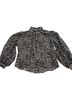 Hunter Bell 100% Silk Animal Print Black White Long Sleeve Blouse Size L - photo 1