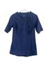 Athleta Solid Blue Short Sleeve Button-Down Shirt Size M - photo 2