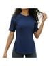 Athleta Solid Blue Short Sleeve Button-Down Shirt Size M - photo 1