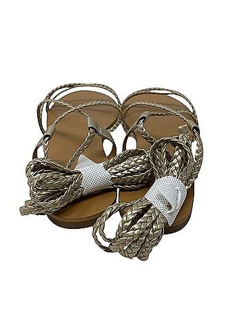 J.Crew Factory Store Braided Ankle Wrap Sandals Sandals (view 2)