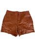 Amazon Essentials Solid Brown Faux Leather Shorts Size M - photo 1