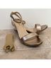 Pashion Solid Gold Sandals Size 7 1/2 - photo 4