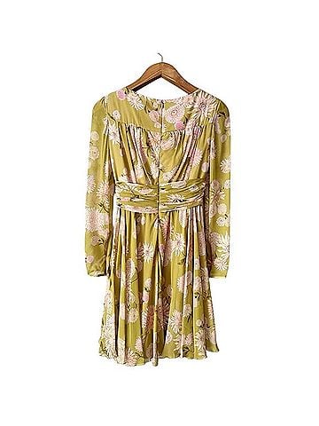 Giambattista Valli Paris Floral Silk Long Sleeve Twist Mini Dress Casual Dress (view 2)
