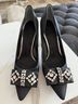 Tory Burch 100% Satin Black Heels Size 10 1/2 - photo 7