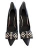 Tory Burch 100% Satin Black Heels Size 10 1/2 - photo 1