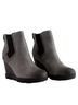 Sorel 100% Leather Solid Gray Black Boots Size 6 1/2 - photo 1