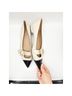 L.K. Bennett White Black Flats Size 9 - photo 3