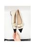 L.K. Bennett White Black Flats Size 9 - photo 5
