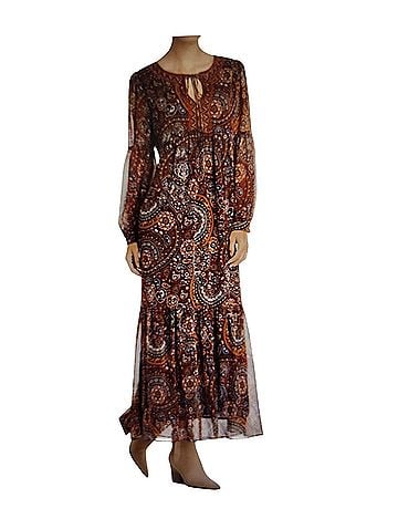 Jade by Johnny Was Delta Maxi with vertical lines of metallic thread  Casual Dress (view 1)