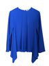Cos 100% Polyester Solid Blue Long Sleeve Blouse Size 8 - photo 4
