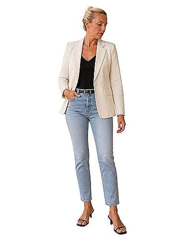 Jason Wu Cream Embroidered Single-Button Blazer Blazer (view 1)