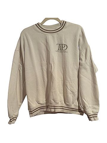 Taylor Swift TTPD Cream Crewneck Sweater Pullover Sweater (view 1)
