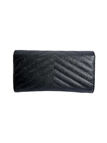 Yves Saint Laurent Yves Saint Laurent Cassandra Long Wallet, Button Closure, Leather, Black (view 2)
