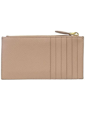 Prada Prada Saffiano Triangle Leather Beige Fragment Case Wallet 0574PRADA (view 2)