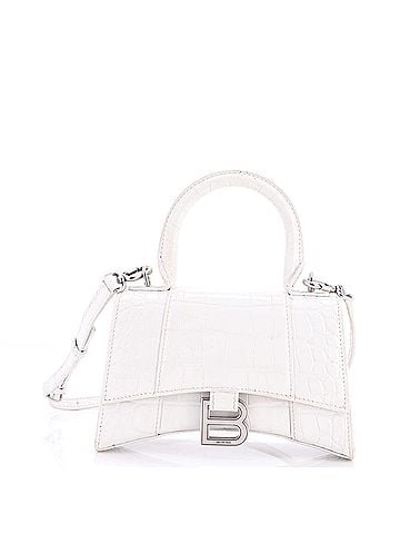 Balenciaga Hourglass Top Handle Bag Crocodile Embossed Leather XS (view 1)