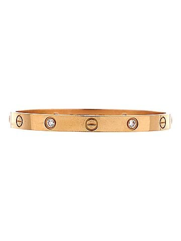 Cartier Love 4 Diamond Bracelet 18K Rose Gold with Diamonds (view 1)