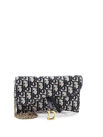 Christian Dior Saddle Chain Wallet Oblique Canvas (view 1)