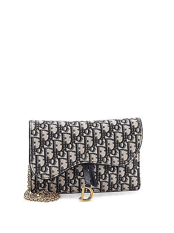 Christian Dior Saddle Chain Clutch Oblique Canvas (view 1)