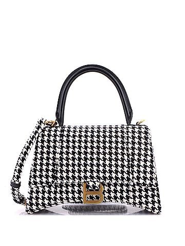 Balenciaga Hourglass Top Handle Bag Houndstooth Textile Small (view 1)