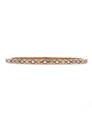 Chanel Coco Crush Bangle Bracelet 18K Beige Gold with Diamonds Mini (view 1)
