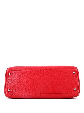 Hermès Kelly Handbag Red Clemence with Palladium Hardware 35 (view 2)