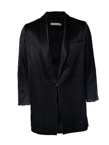 Alice + Olivia Alice & Olivia, black shiny blazer (view 1)